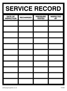 FZ390: Fire equip service label