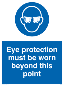 MP279: eye protection must be worn beyond this point