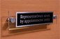 DV1086: representatives seen by appointment only - sign
