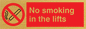 PS12: no smoking in the lifts - safety sign