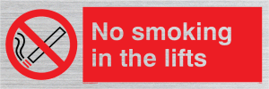 PS12: no smoking in the lifts - safety sign