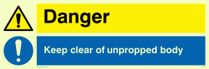 CV138: danger keep clear of unpropped body