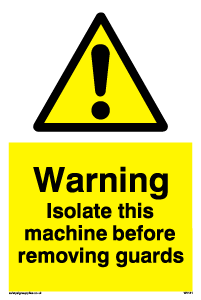 WV141: Isolate machine before guards