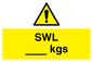 WV1436: Safe Working Loads (KGs)