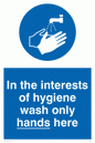 MH209: Wash only hands here