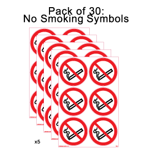 PS20-C10-V-PK30: Pack of 20: No Smoking Symbols