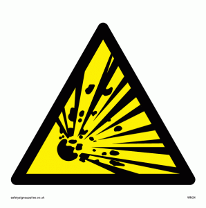 WN24: explosive material warning symbol only