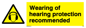 WP278: wearing of hearing protection recommended