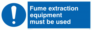 MP300: fume extraction equipment must be used