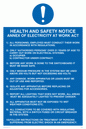 MP308: h&s notice annex of electricity at work act