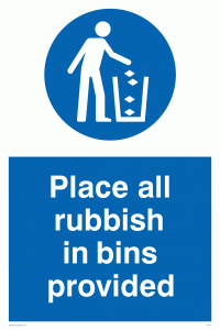 MV311: place all rubbish in bins provided