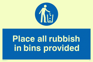 MV311: place all rubbish in bins provided