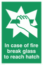 SA407: in case of fire break glass to reach hatch