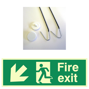 SB426: Fire Exit Down Left sign