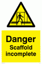 WC499: danger scaffolding incomplete