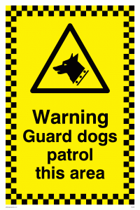 WC508: warning guard dogs patrol this area