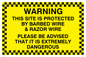 WC509: Site protected by barbed wire