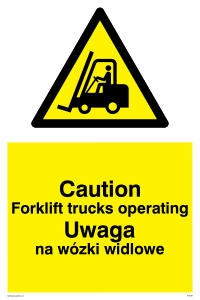 WV5284: Polish / English - Caution Forklift truck