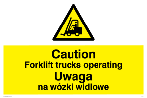 WV5284: Polish / English - Caution Forklift truck