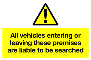 WS5320: Vehicles entering/leaving liable to be searched