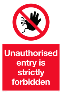 PA5321: Unauthorised entry strictly forbidden