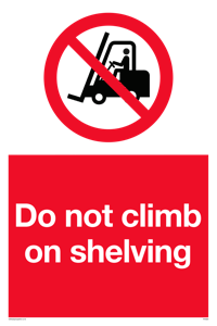 PV5350: Do not climb on shelving