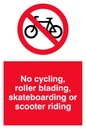 PV5355: No cycling/Rollerblading/Skateboarding