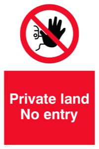 PA5435: Private land No entry