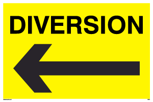 WR550: diversion arrow left