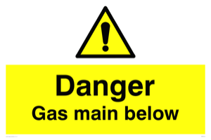 WM5529: Danger Gas main below