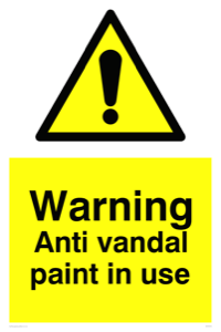 WV5533: Warning Anti vandal paint in use