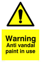 WV5533: Warning Anti vandal paint in use