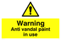 WV5533: Warning Anti vandal paint in use