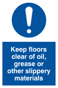 MV5536: Keep floors clear of slippery materials
