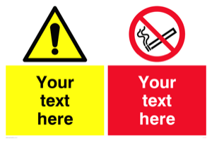 CV5546: Custom No smoking & warning combination Sign