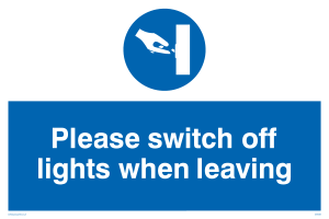 MV5568: Switch off lights Sign