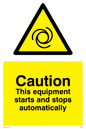 WM5587: Caution Equipment starts and stops automatically