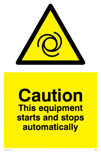 WM5587: Caution Equipment starts and stops automatically