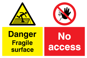 CV5588: Danger Fragile surface No access Combination Sign