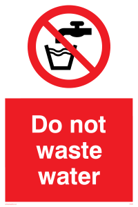 PV5598: Do not waste water sign