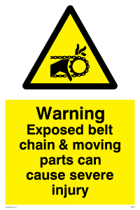 WM5604: Exposed belt chain can cause severe injury