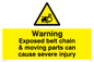 WM5604: Exposed belt chain can cause severe injury