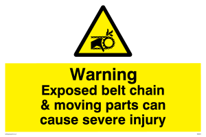 WM5604: Exposed belt chain can cause severe injury