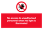 PA5696: No access to unauthorised personnel red light Prohibition Sign