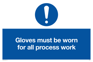 MP5714: Gloves must be worn for all processes work Sign