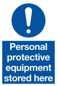 MP5715: Personal protective equipment stored here Mandatory Sign