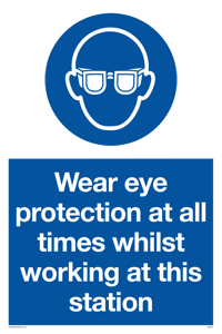 MP5727: Wear eye protection at all times Mandatory Sign