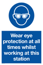 MP5727: Wear eye protection at all times Mandatory Sign