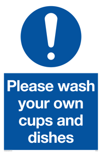 MV5731: Please wash your own cups and dishes Mandatory Sign