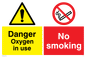CV5733: No smoking Oxygen in use Combination Sign